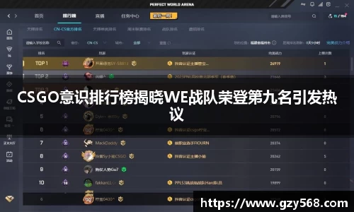 CSGO意识排行榜揭晓WE战队荣登第九名引发热议